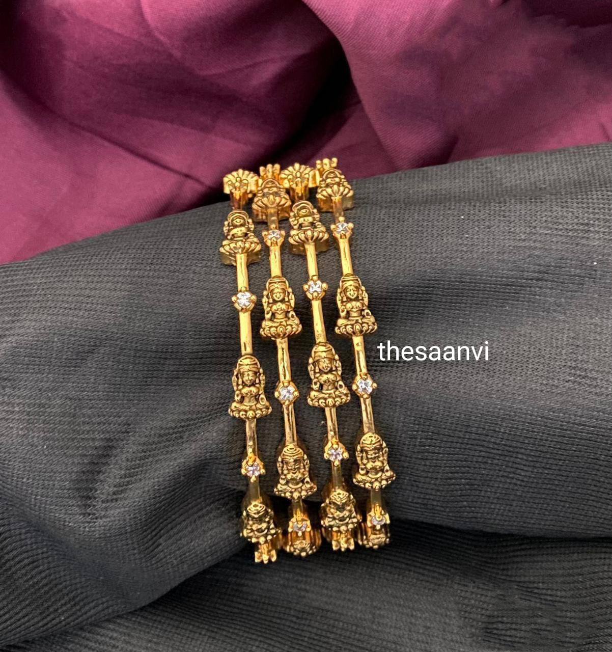 WHITE AD STONE LAKSHMI BANGLES