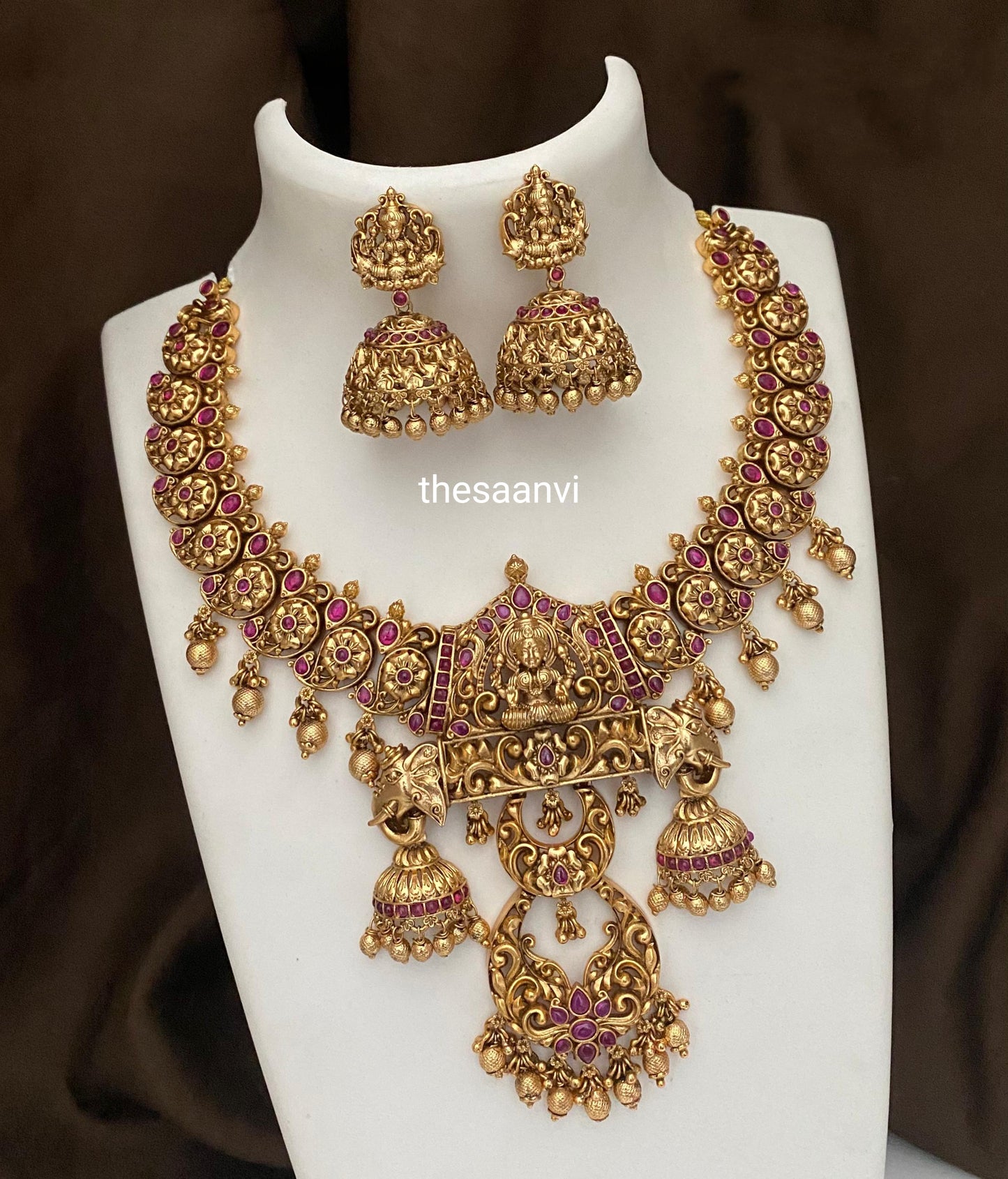PREMIUM QUALITY MATT FINISH LAKSHMI NECKLACE