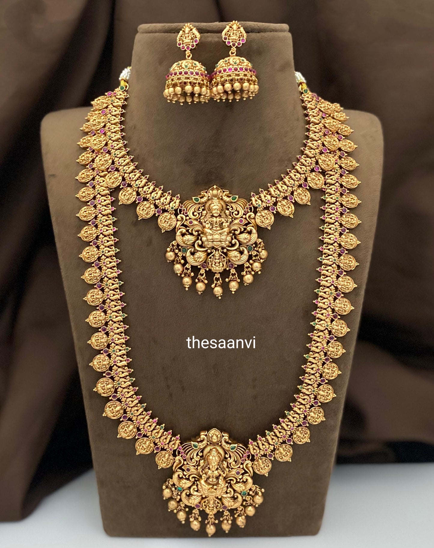 LAKSHMI SEMIBRIDAL KAASU NECKLACE &HARAM SET COMBO6