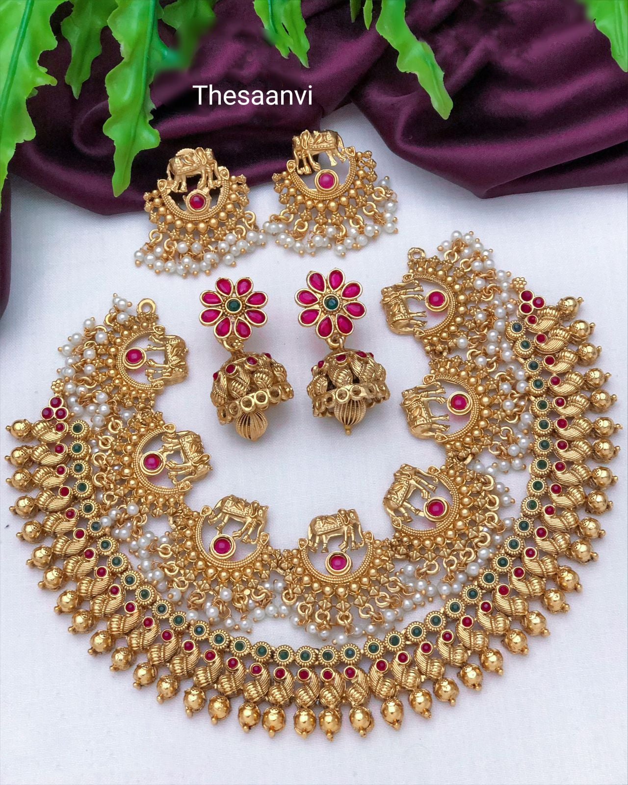 MATT FINISH NECKLACE COMBO SET
