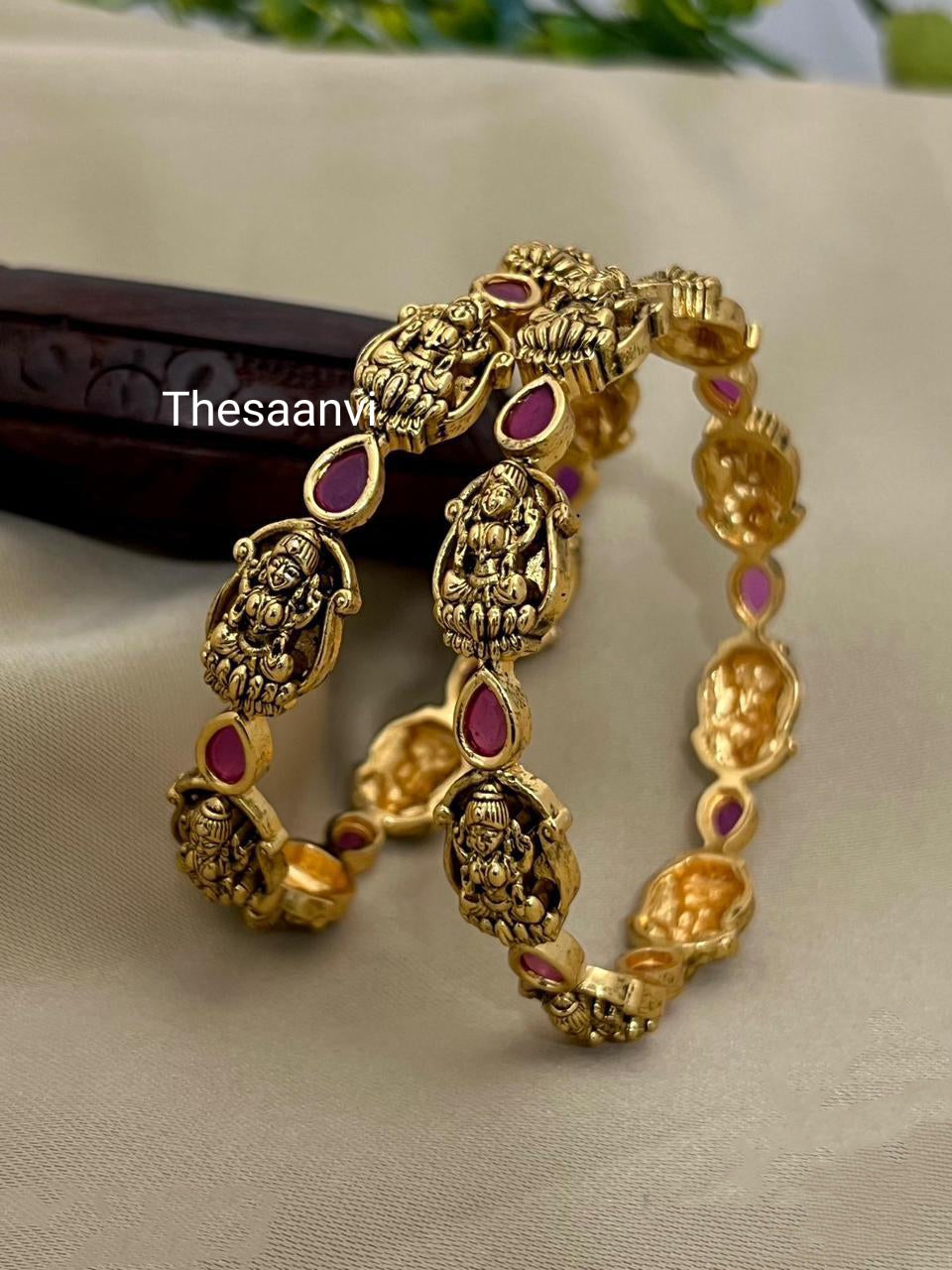 RUBY STONE LAKSHMI BANGLES