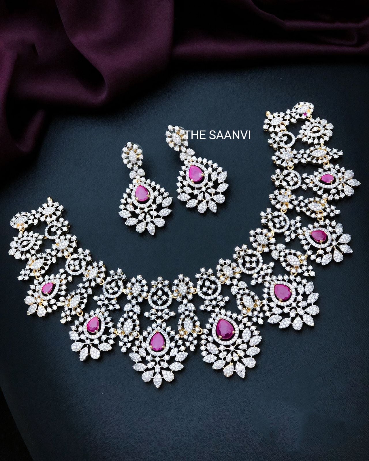 AMERICAN DIAMOND NECKLACE SET