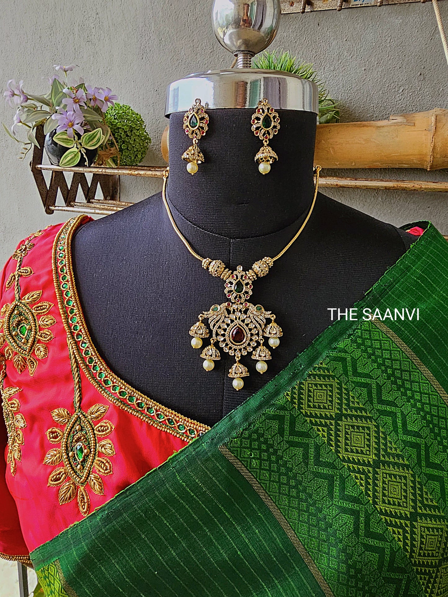 SWASTIKA AMERICAN DIAMOND ADIGAI SET