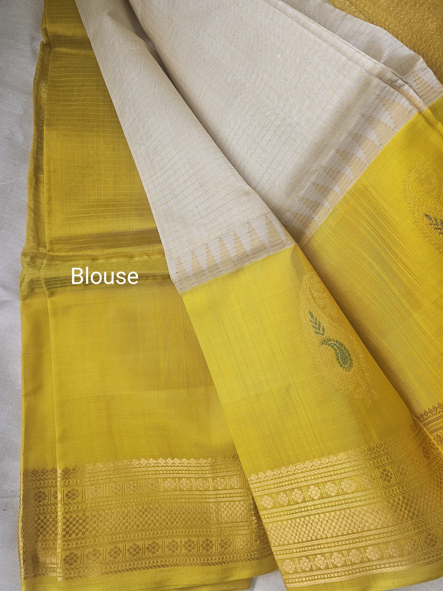 CREAM WITH YELLOW PURE SILK COTTON KOARVAI SAREE