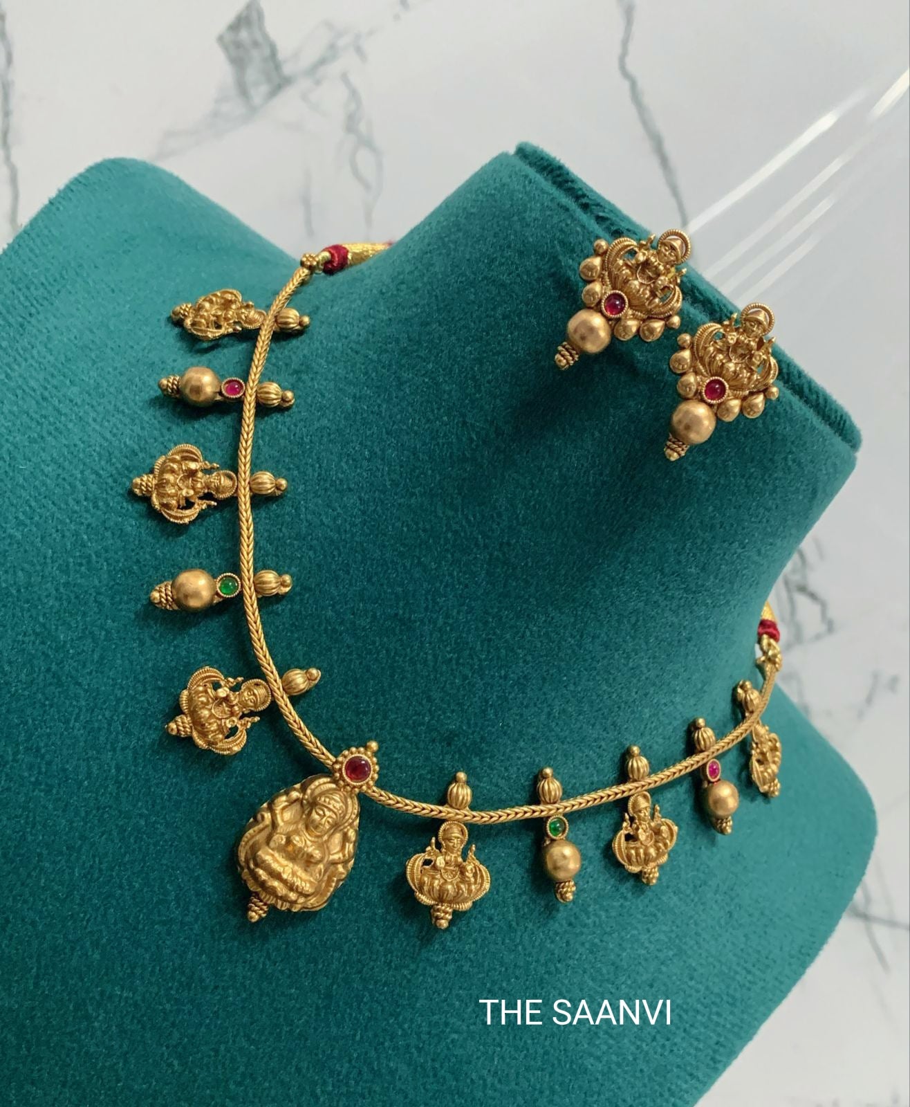 MATT FINISH LAKSHMI DEVI NECKLACE SET