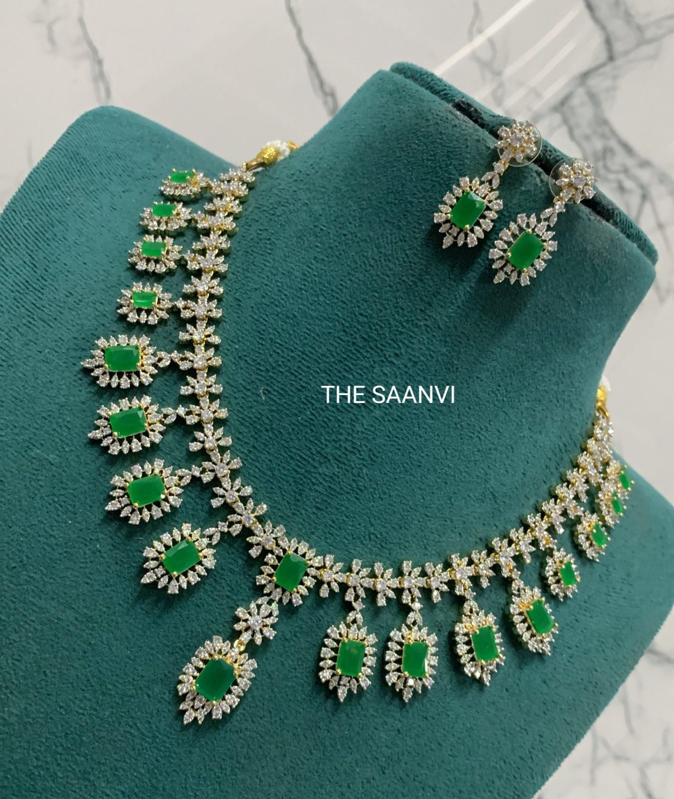 ZOYA AD PARTYWEAR NECKLACE SET ( GREEN)