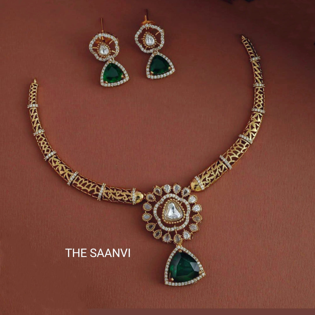 MANJU VICTORIAN DIAMOND HASLI NECKLACE SET
