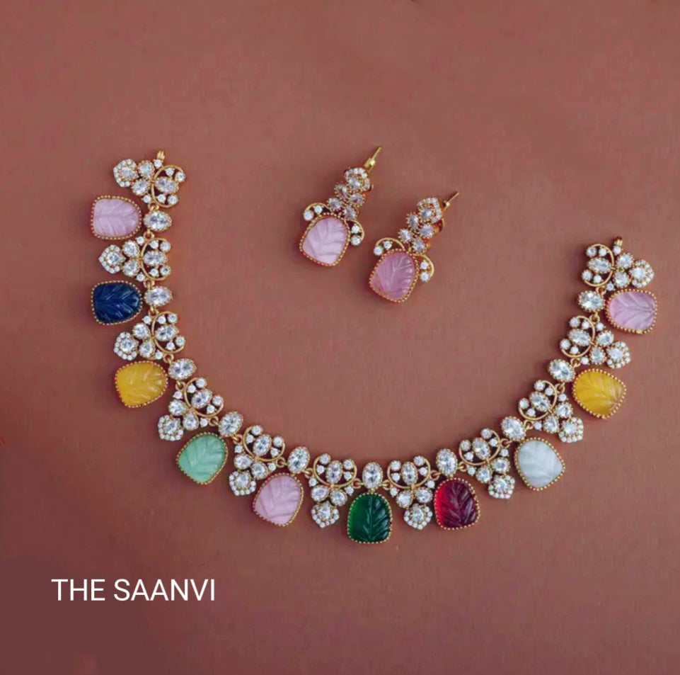 CHAAYA MULTICOLOURED STONE NECKLACE SET
