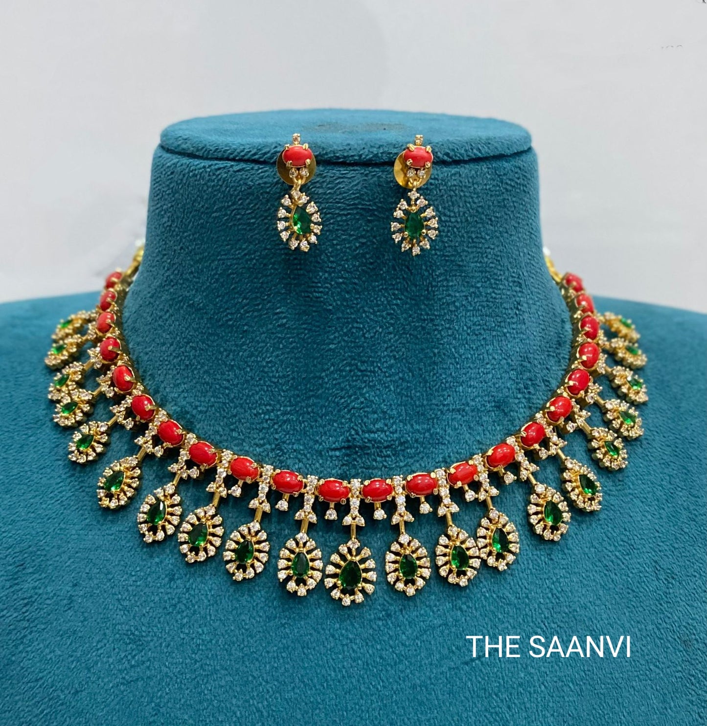 CORAL AD DESIGNER NECKLACE SET