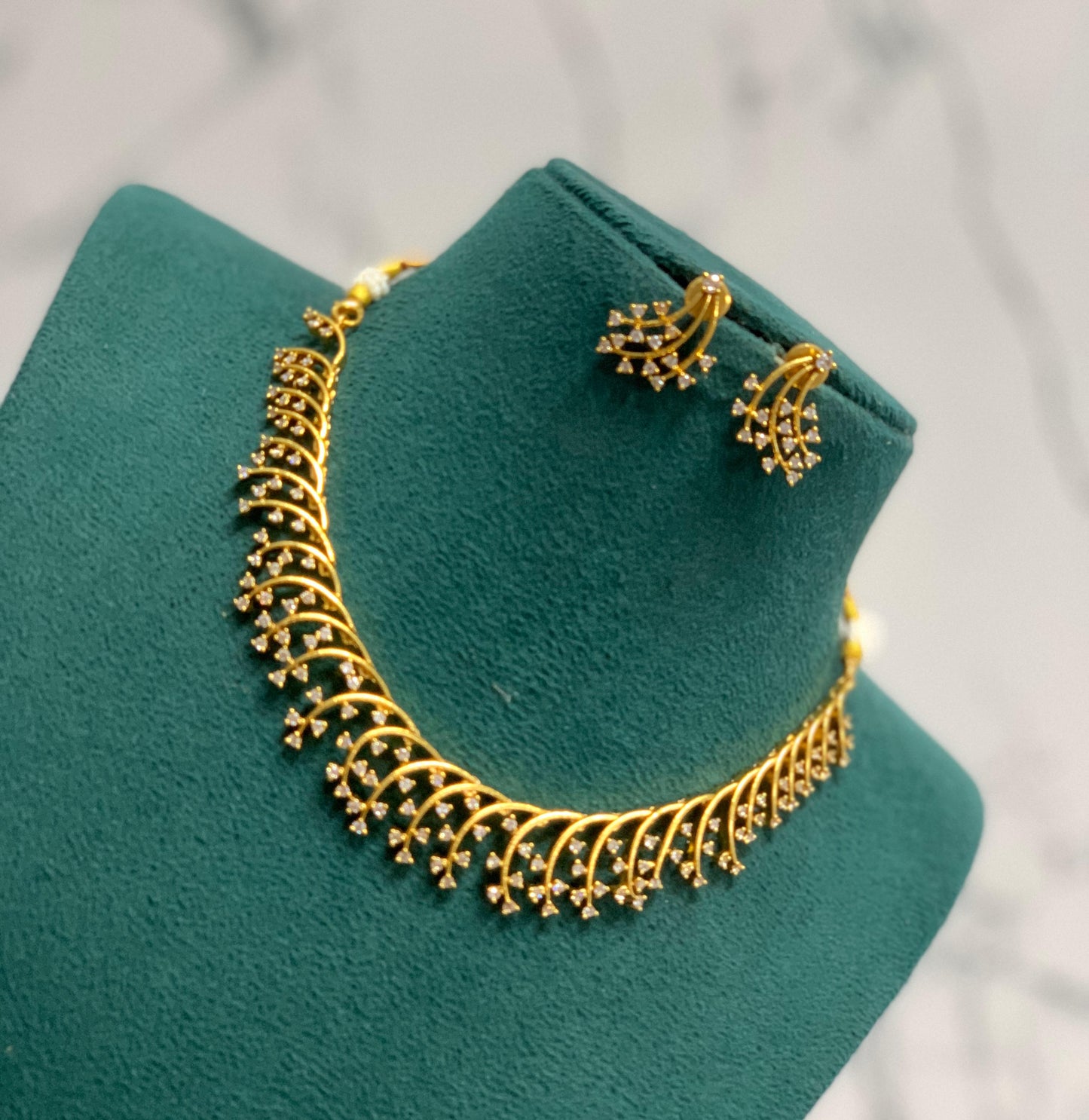 INDO WESTERN AMERICAN DIAMOND STONE NECKLACE SET