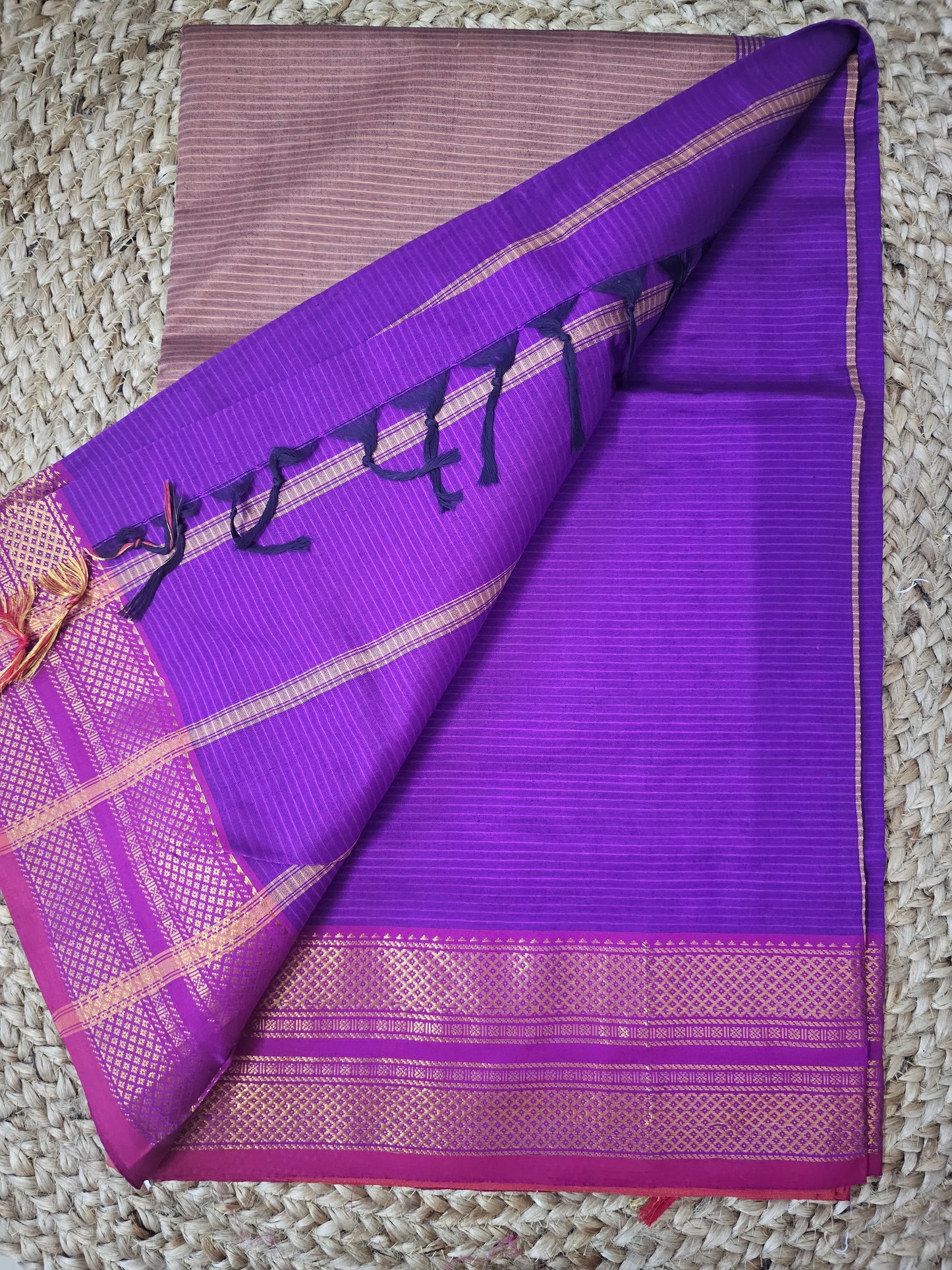 PASTEL PINK WITH PURPLE CHETTINAD COTTON SAREE