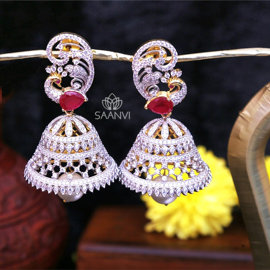 PEACOCK AD STONE JHUMKA