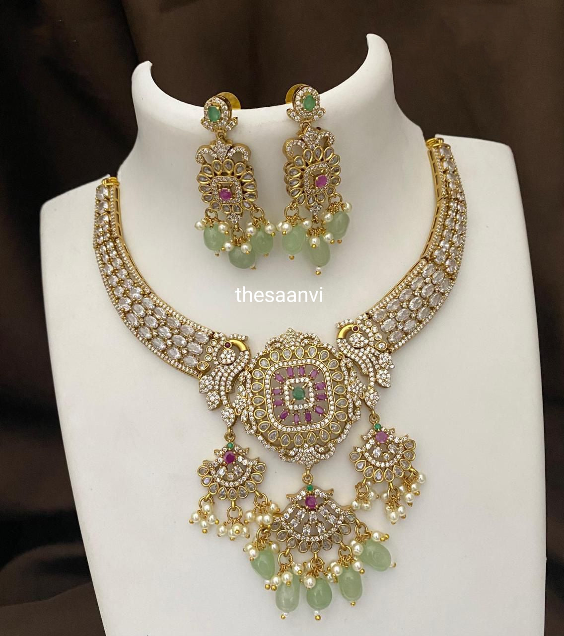 SNEHA REPLICA PREMIUM QUALITY AD STONE NECKLACE