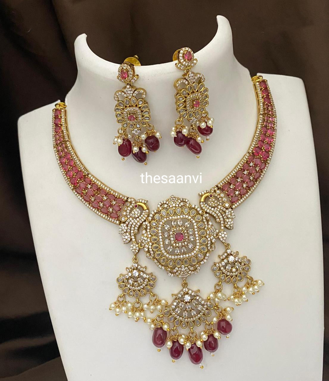 SNEHA REPLICA PREMIUM QUALITY AD STONE NECKLACE