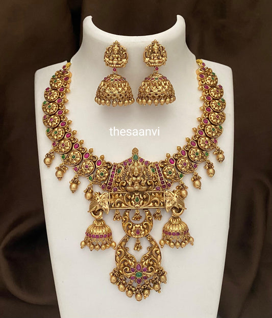 PREMIUM QUALITY MATT FINISH LAKSHMI NECKLACE