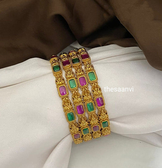 PREMIUM MULTICOLOURED AD STONE SET OF 4 BANGLES