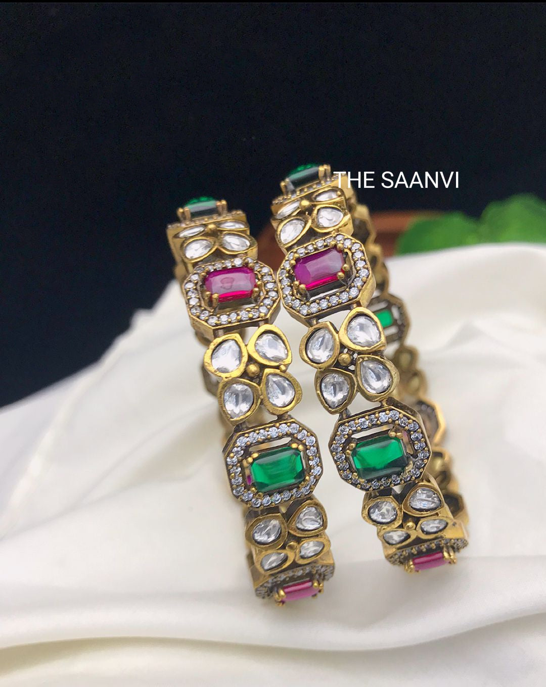 PREMIUM QUALITY VICTORIAN DIAMOND & KUNDAN STONE BANGLES