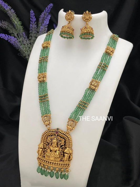 ANTIQUE LAKSHMI DEVI BEADED HARAM SET