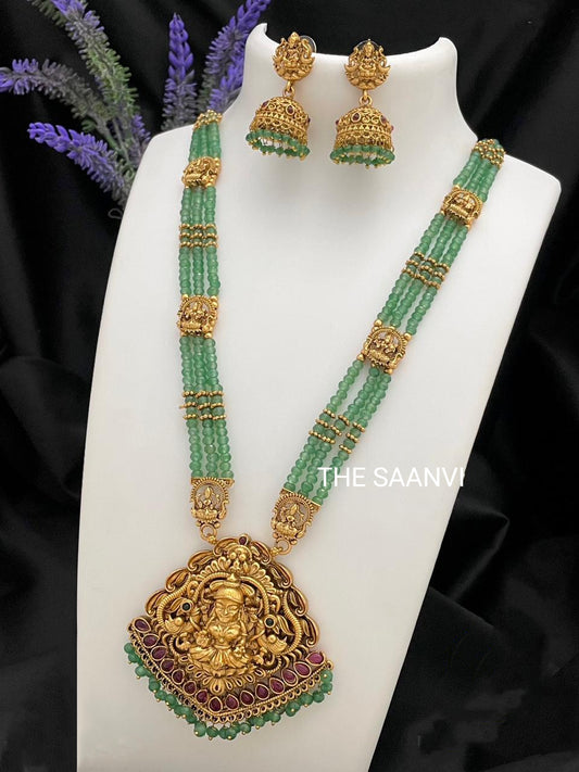 ANTIQUE LAKSHMI DEVI BEADED HARAM SET