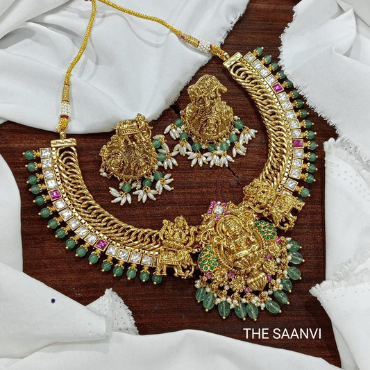 VARSHA PREMIUM JADAU KUNDAN STONE NECKLACE SET