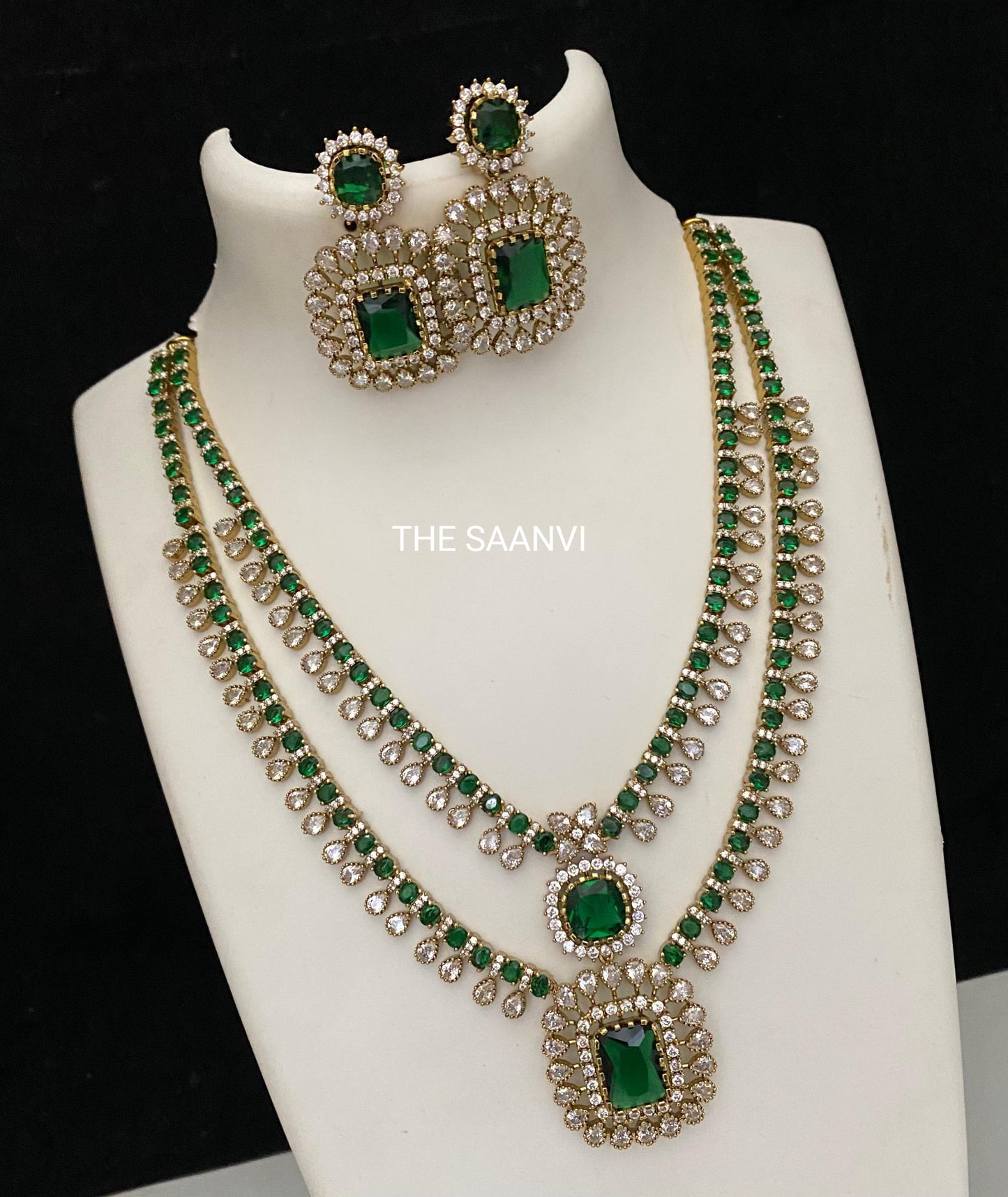 TRISHA TWO LAYER VICTORIAN DIAMOND NECKLACE SET