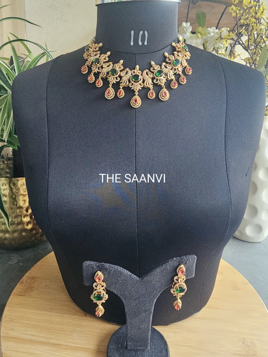 LIBA PREMIUM DIAMOND SETTING NECKLACE SET