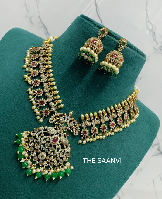 VEENA PREMIUM BEADED NECKLACE SET