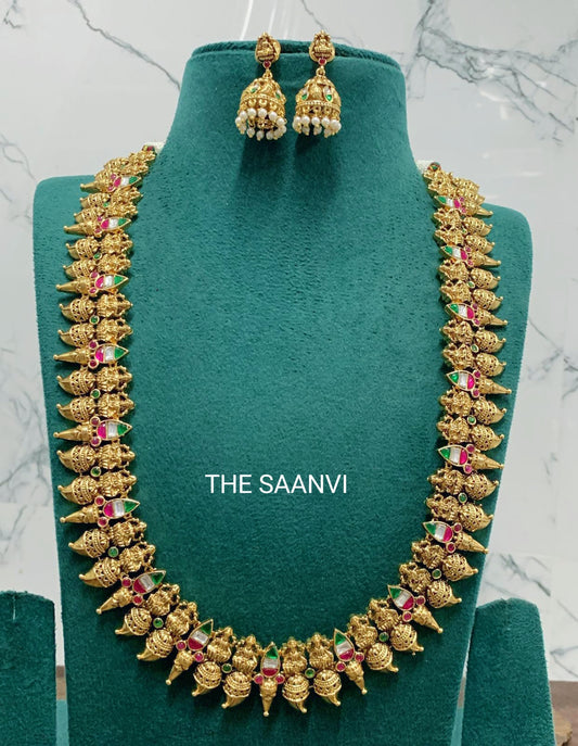 AHAANA KRISHNA INSPIRED PREMIUM ANTIQUE HARAM SET