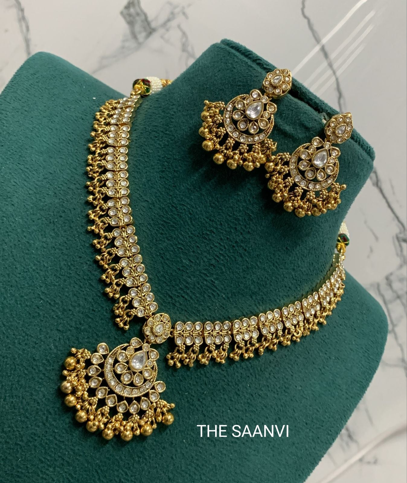 DEVAYANI DESIGNER MOSSANITE NECKLACE SET