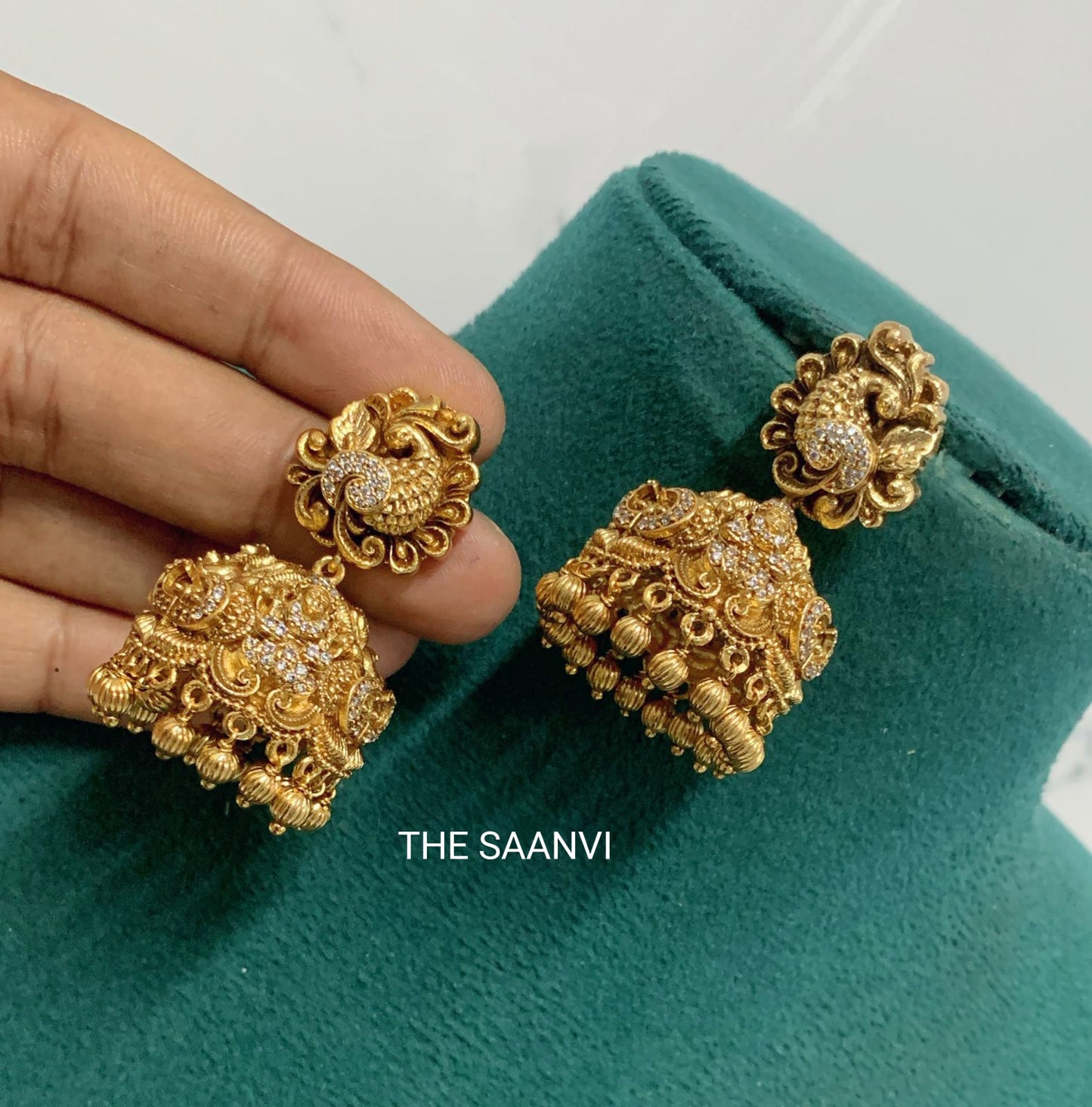 ANTIQUE PEACOCK DESIGN JHUMKA