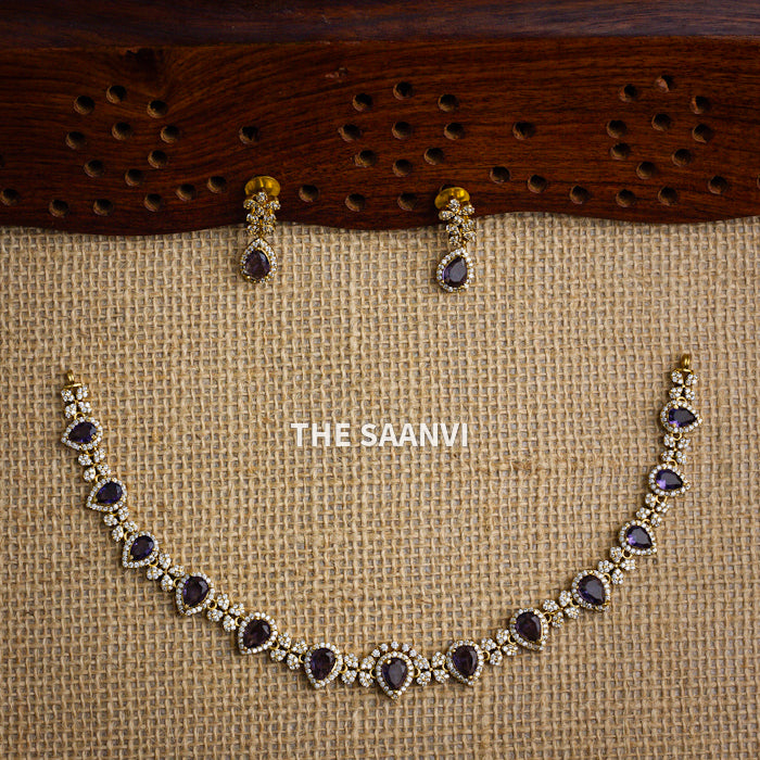 DEWDROP AD MULTICOLOUR STONE NECKLACE