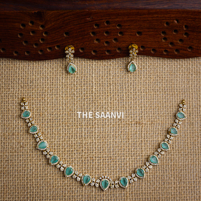 DEWDROP AD MULTICOLOUR STONE NECKLACE